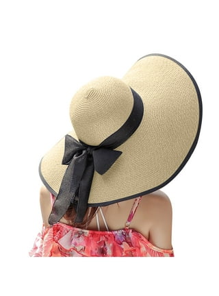 Fesfesfes Womens Sun Hat Solid Color Summer Hat Foldable Roll Up Floppy  Beach Hats UV Caps