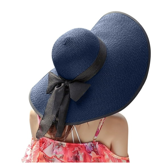 Aoochasliy Hats and Gloves Clothes Womens Sun Solid Color Summer Hat Foldable Roll Up Floppy Beach Hats UV Caps