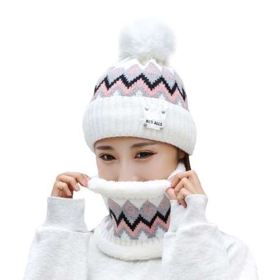 Aoochasliy Hats and Gloves USB Smart Charging Neck Protector Winter Women Plus Velvet Cold Warmth Heating Hat Scarf Set