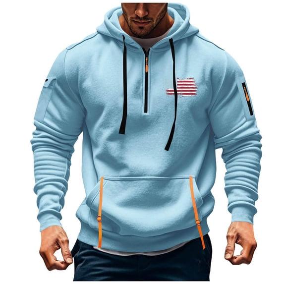Aoochasliy Hoodies for Men Quarter Zip Oversized Pullover Sweatshirts Fall 2026 Loose Fit Casual Hooded with Pockets Vintage Workout Active Pullover