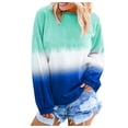 thumbnail image 1 of Aoochasliy Ladies Tops Long Sleeve Christms Clothes Women's Pullover Gradient Long Sleeved Hoodies T-shirt Shirt Top, 1 of 5