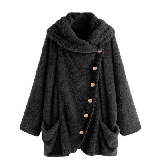 Aoochasliy Ladies Tops Long Sleeve Clothes Casual Solid Turtleneck Big Pockets Cloak Coats Vintage Oversize Coats