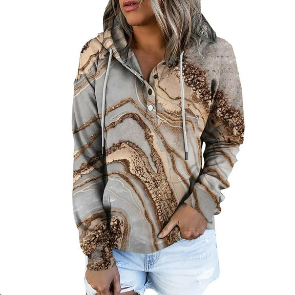 Aoochasliy Ladies Tops Winter Clothes Tops, Fall Blouse Hooded Sweatshirt Solid Color Pullover Hoodies