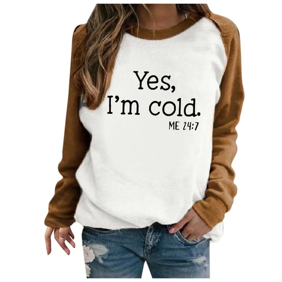 Aoochasliy Ladies Tops Winter Clothes Tops Clothes Fall Blouse Long Sleeve Round Neck Print Causal Pullover Hoodies