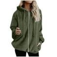 thumbnail image 1 of Aoochasliy Ladies Winter Cardigan Clothes Warm Faux Coat Jacket Zipper Solid Long Sleeve Outerwear Trendy, 1 of 7