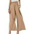 thumbnail image 1 of Aoochasliy Linen Pants for Women High Waisted Wide Leg Drawstring Casual Loose Trousers with Pockets Deals of the Day, 1 of 8