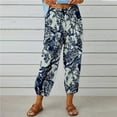 thumbnail image 1 of Aoochasliy Linen Pants for Women Summer Casual Loose Cotton And Capri Pocket Solid Pants Deals of the Day, 1 of 6