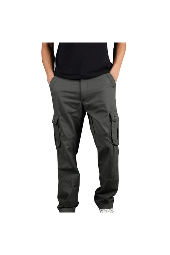 Mens Jeans Men's Plus Size Pure Cotton Multi-pocket Wear-resistant Overalls Trousers