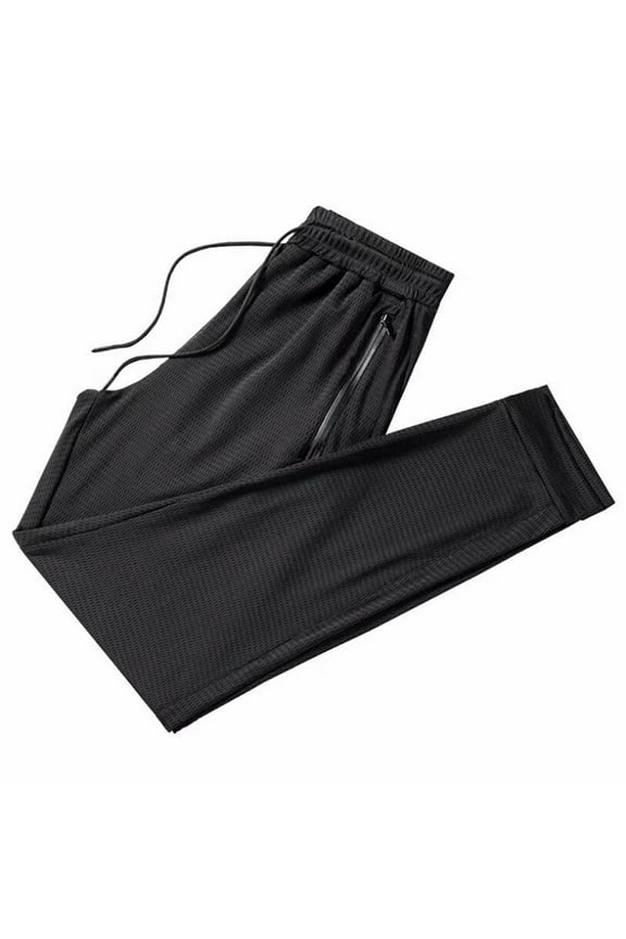 Mens Jeans Men's Sports Pants Hollow Summer Thin Loose Air Conditioning Nine-Point Pants