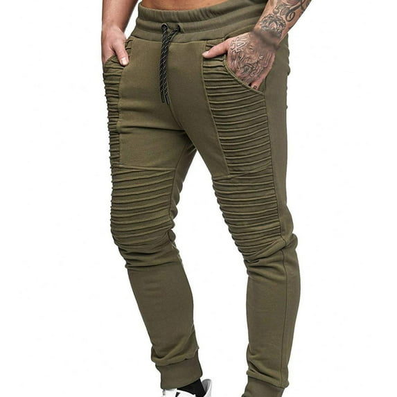 Aoochasliy Mens Jeans Men's Spring and Autumn Hip-hop Design Sports Fitness Loose Trousers