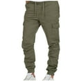 thumbnail image 1 of Aoochasliy Mens Jeans Mens Casual Fitness Bodybuilding Pocket Solid Color Length Sports Pants, 1 of 4