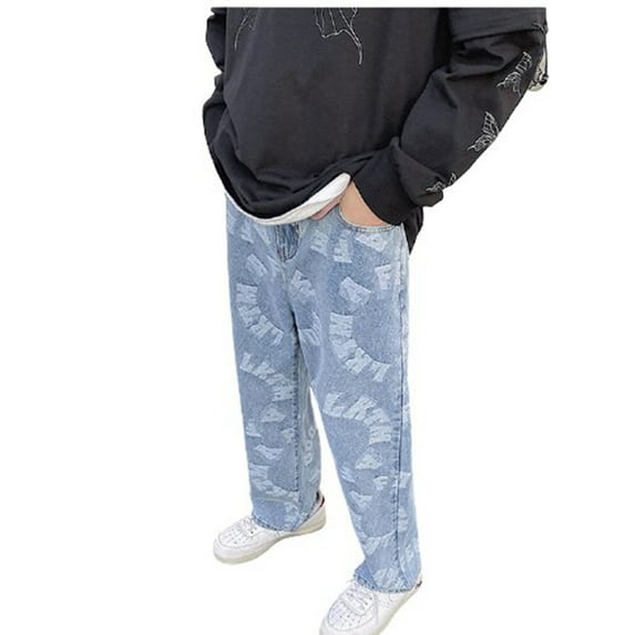 Aoochasliy Mens Jeans Clothess Relaxed Fit Men's Side Pocket Trousers with Zipper Placket Skinny Jeans for Home Casual Work Play