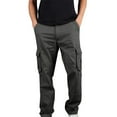 thumbnail image 1 of Aoochasliy Mens Jeans Men's Plus Size Pure Cotton Multi-pocket Wear-resistant Overalls Trousers, 1 of 6
