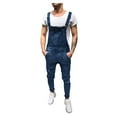 thumbnail image 1 of Aoochasliy Mens Jeans Mens Washed Denim Bib Jeans Overalls Casual Ripped Denim Jumpsuits Rompers, 1 of 8