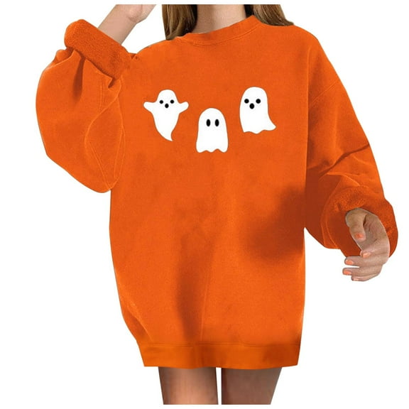 Aoochasliy Pullover for Women Womens Winter Hoodies Shirts Round Neck Printing Regular Sweatshirt Blouses