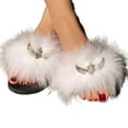 thumbnail image 1 of Aoochasliy Slippers for Women Clothes Fashion Casual Furry Bright Diamond Flat Sandals Shoes Flip Flop, 1 of 9
