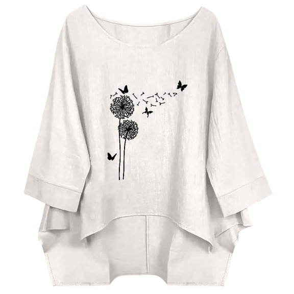 Aoochasliy Summer Tops for Women 2026 Short Sleeve Crew Neck Linen Cotton Shirts Plus Size Gauze Casual Dressy Blouse Outfits