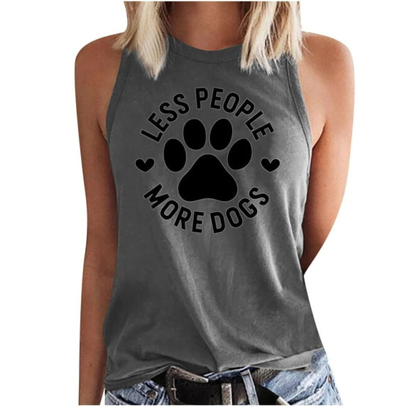 Aoochasliy Tank Tops for Women Fashion Casual Women Sleeveless Printed Ladies Round Neck Tops Vest T-Shirt