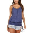 thumbnail image 1 of Aoochasliy Tank Tops for Women Clearance Women's Fashion Tops Solid Sleeveless Tape Female Round Neck Loose T-shirt Tops, 1 of 9