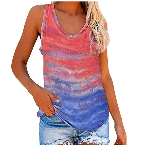 Aoochasliy Tank Tops for Women Clothes Fashion Sexy Womens O-Neck Print Sleeveless Tank Top Ladies Vest Blouse