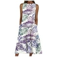 thumbnail image 1 of Aoochasliy Trendy Dress Women's Summer Round Neck Sleeveless Scenic Floral Printed Pocket Dress, 1 of 3