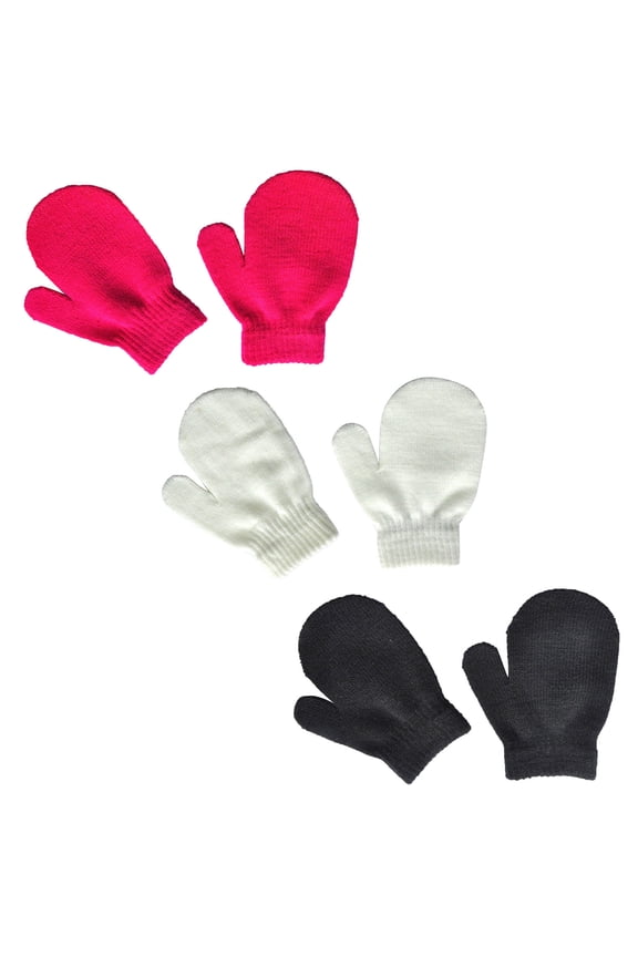 Winter Gloves Clearance 3Pairs Infant Baby Cute Knit Mittens Hot Girls Boys of Winter Warm Gloves