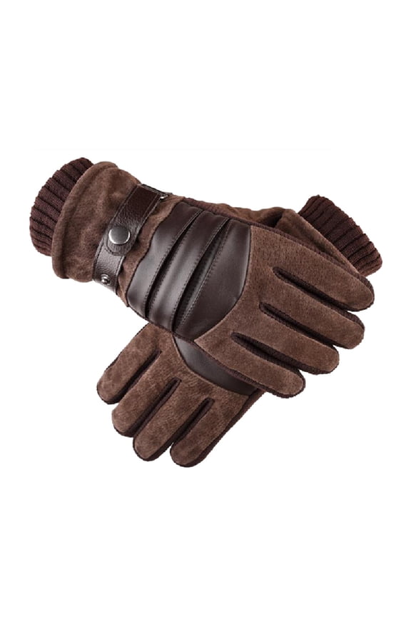 Winter Gloves Summer Clothes Men's Windproof Waterproof Bicycle Pigskin Slip Plus Velvet Thickening Gloves