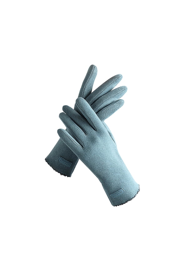 Winter Gloves Clearance Unisex Solid Color German Leather Label Gloves with T-ouch Screen for Index Finger