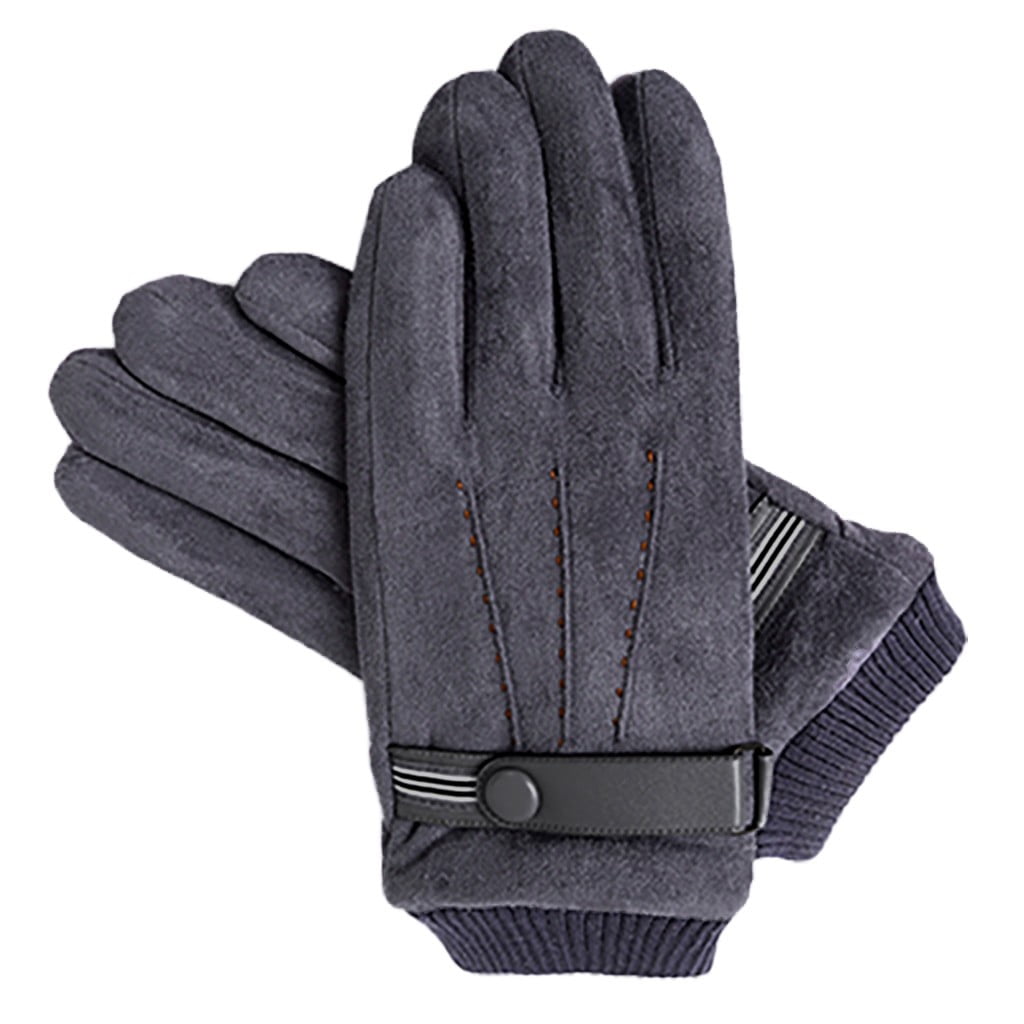 Aoochasliy Winter Gloves Clearance Winter Suede Leather Gloves Men