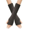 thumbnail image 1 of Aoochasliy Winter Gloves Clothes Women Winter Wrist Arm Warmer Solid Knitted Long Fingerless Gloves, 1 of 4