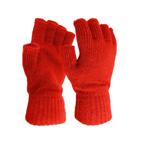 Aoochasliy Winter Gloves Clothes Wool Half-finger Gloves Knitted Solid Color Warm Gloves for Men and Women
