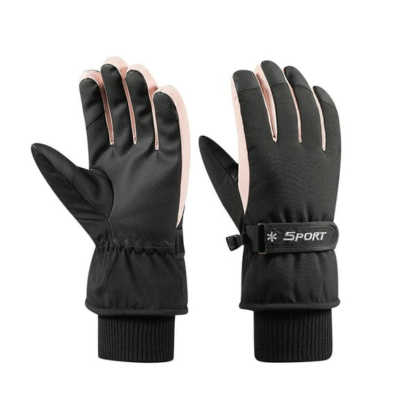 Aoochasliy Winter Gloves Women's Ski Gloves, Winter Plush, Thickened Cycling Equipment, Waterproof, Cold Proof, Warm, Touch-screen Cycling Women