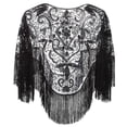 thumbnail image 1 of Aoochasliy Winter Scarfs Christmas Clothes Women's 1920s Shawl Beaded Sequin Deco Evening Cape Bolero Flapper Cover up, 1 of 7