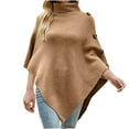 thumbnail image 1 of Aoochasliy Winter Scarfs Christmas Clothes Women's Trendy Autumn Solid Shawl Button Cloak Lapel-Neck Knitting Coat Tops, 1 of 6