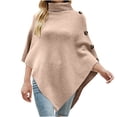 thumbnail image 1 of Aoochasliy Winter Scarfs Christmas Clothes Women's Trendy Autumn Solid Shawl Button Cloak Lapel-Neck Knitting Coat Tops, 1 of 6