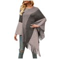 thumbnail image 1 of Aoochasliy Winter Scarfs Christmas Clothes Women's Trendy Casual Comfortable Contrasting Colors Cloak Knitting Wraps, 1 of 5