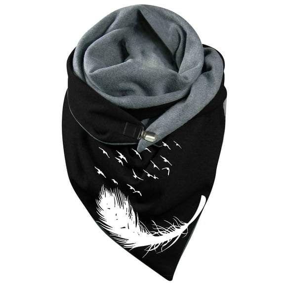Aoochasliy Winter Scarfs Clearance Trendy Winter Women Print Button Soft Wrap Casual Warm Scarves Shawls