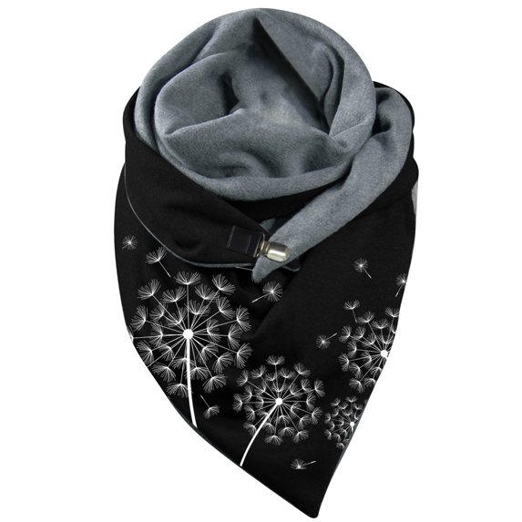 Aoochasliy Winter Scarfs Clearance Trendy Winter Women Print Button Soft Wrap Casual Warm Scarves Shawls