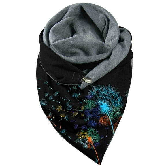 Aoochasliy Winter Scarfs Clearance Trendy Winter Women Print Button Soft Wrap Casual Warm Scarves Shawls
