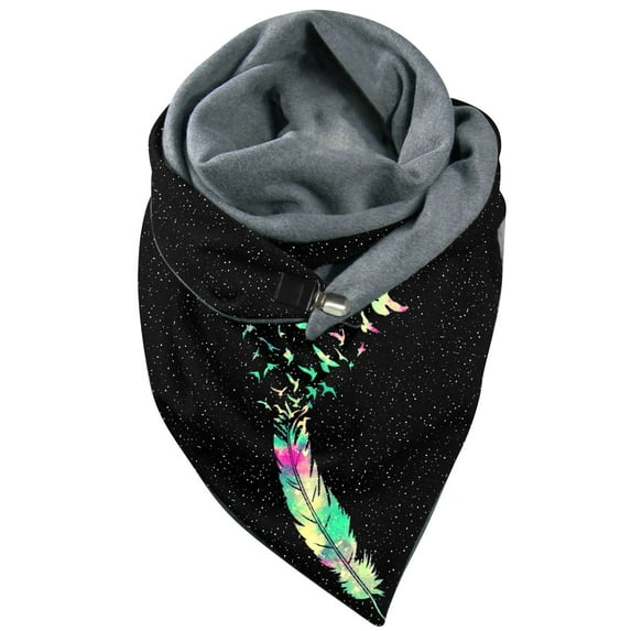 Aoochasliy Winter Scarfs Clearance Trendy Winter Women Print Button Soft Wrap Casual Warm Scarves Shawls
