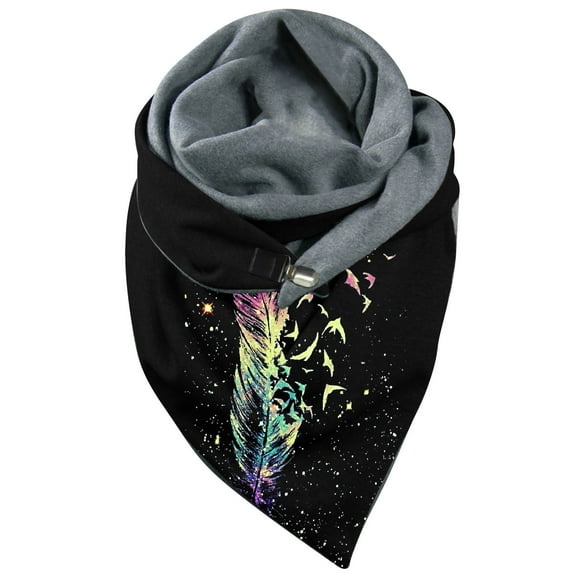 Aoochasliy Winter Scarfs Clothes Trendy Winter Women Print Button Soft Wrap Casual Warm Scarves Shawls