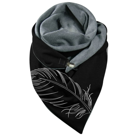 Aoochasliy Winter Scarfs Clothes Trendy Winter Women Print Button Soft Wrap Casual Warm Scarves Shawls