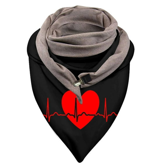 Aoochasliy Winter Scarfs Universal Autumn Winter Warm Windproof Prints Double-Layer Buckle Scarf
