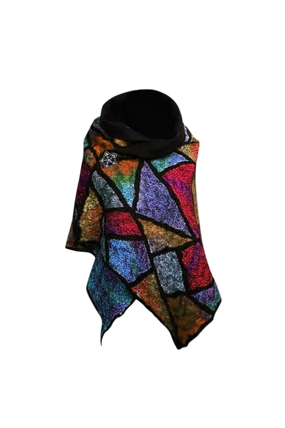 Winter Scarfs Women Casual Printing Scarf Retro Multi-Purpose Shawl Button Scarf