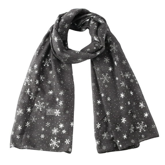 Aoochasliy Winter Scarfs Women Christmas Festive Winter Snowflake Print Warm Winter Snow flake Scarf