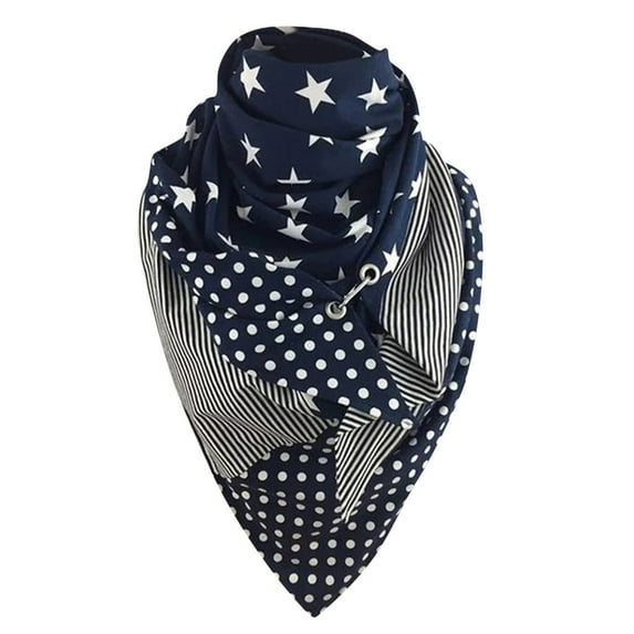 Aoochasliy Winter Scarfs Women Soild Star Printing Button Soft Wrap Casual Warm Scarves Shawls Christmas Casual