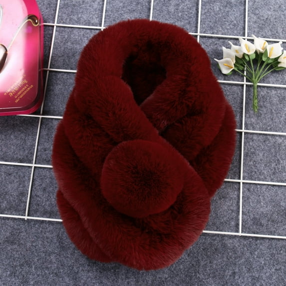 Aoochasliy Winter Scarfs Women Winter Warm Scarf Thicken Fur Imitation Fur Grass Scarves