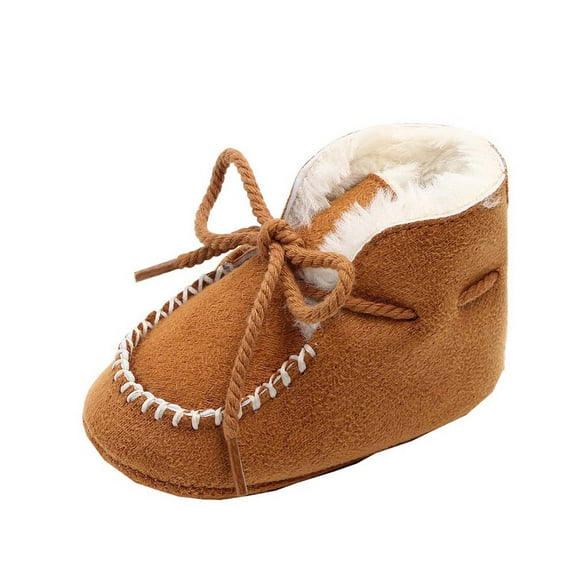 Aoochasliy Winter Toddler Boots Casual Winter Baby Cotton Boots Winter Plush Warm Snow Shoes Soft Soled Baby Walking Shoes