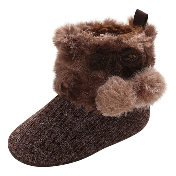 Aoochasliy Winter Toddler Boots Casual First Walker Baby Boys Girls Shoes Infant Toddler Winter Warm Footwear Bowknot Newborn Prewalker Boots