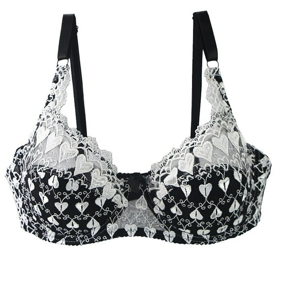 Aoochasliy Wireless Bras for Women Push Up Valentine's Day Lace with Steel Ring Solid Color Double Breasted Push Up Bra